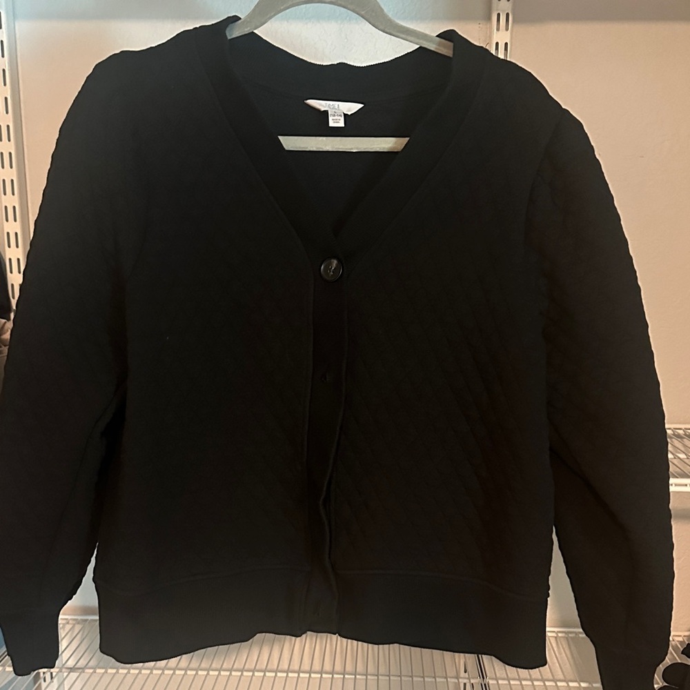Time and Tru Black Quilted Jacket